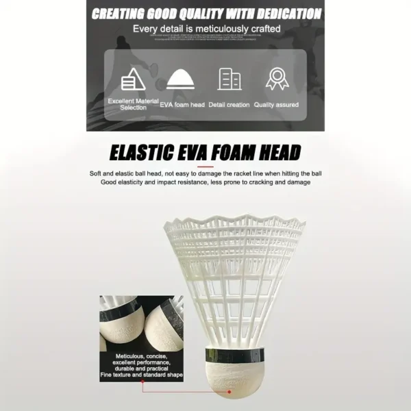 6 Pack Durable Nylon Badminton Shuttlecocks